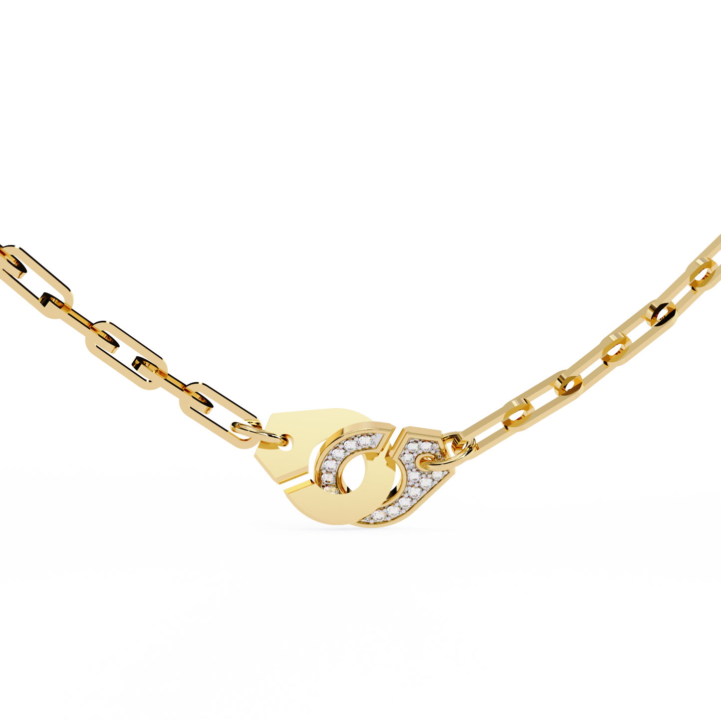 Yellow Gold-Diamond Necklace Lab Diamond_view=TOP