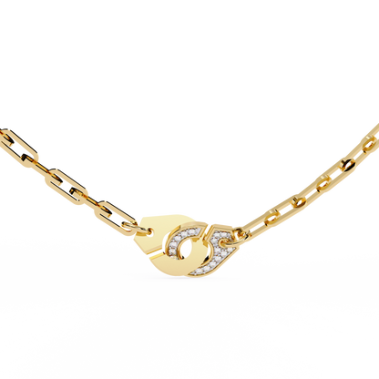Yellow Gold-Diamond Necklace Lab Diamond_view=TOP