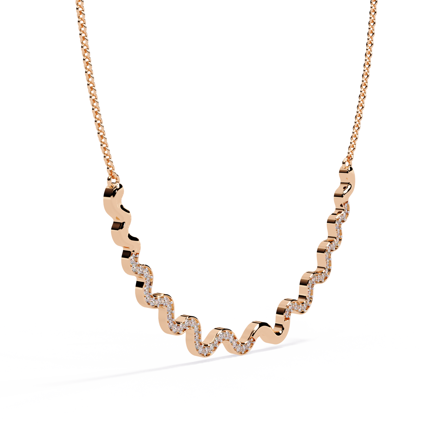 Pink Gold-Luna Necklace Lab Diamond_view=3DV