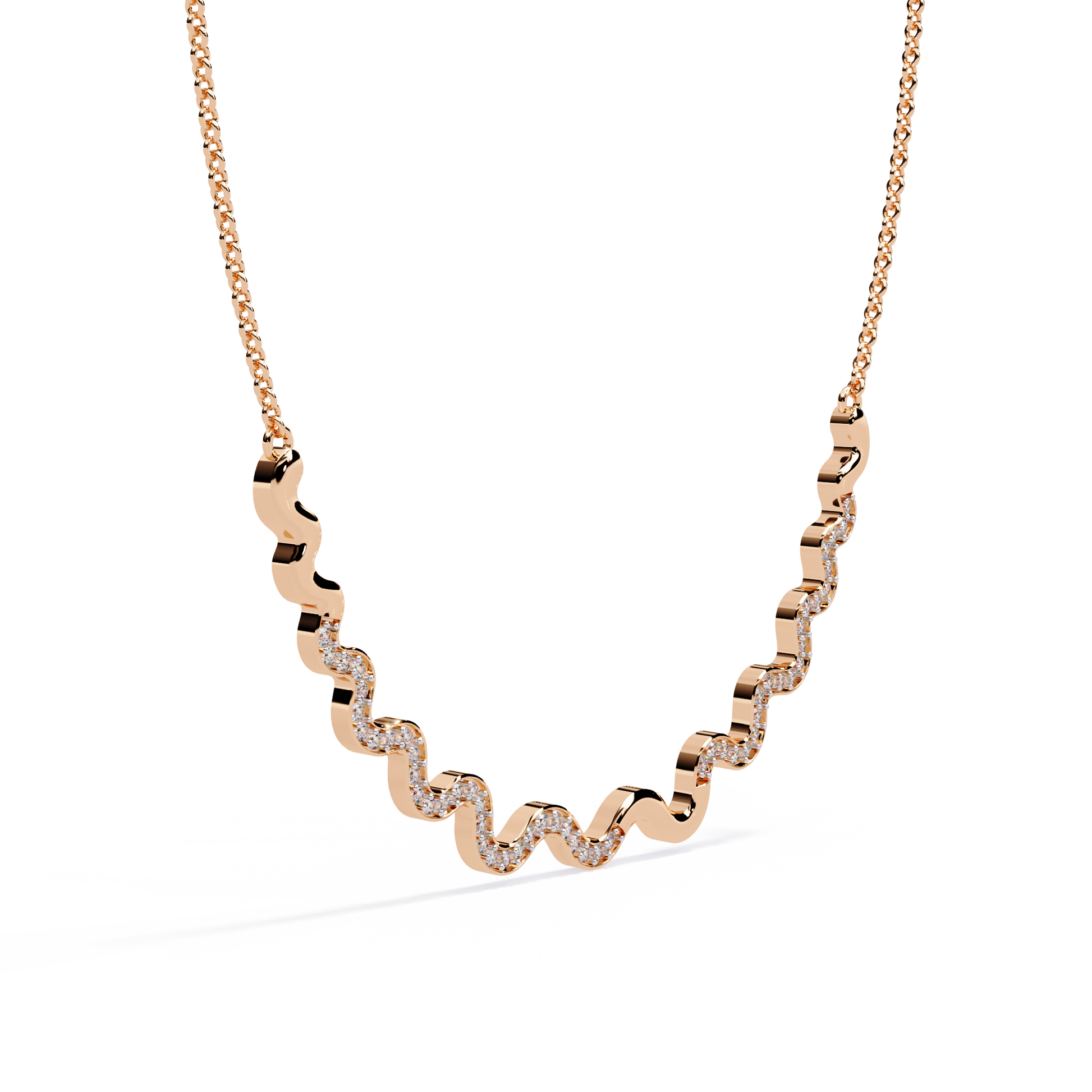Pink Gold-Luna Necklace Lab Diamond_view=3DV