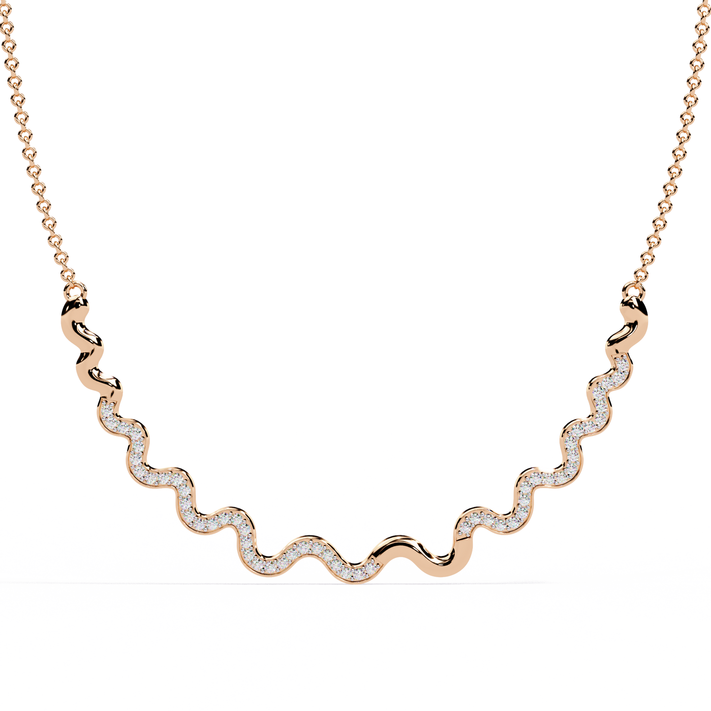 Pink Gold-Luna Necklace Lab Diamond_view=TOP