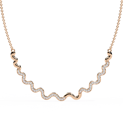 Pink Gold-Luna Necklace Lab Diamond_view=TOP