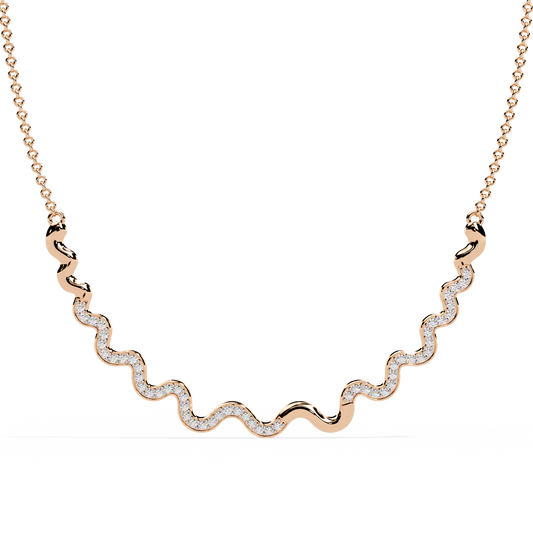 Pink Gold-Luna Necklace Lab Diamond_view=TOP