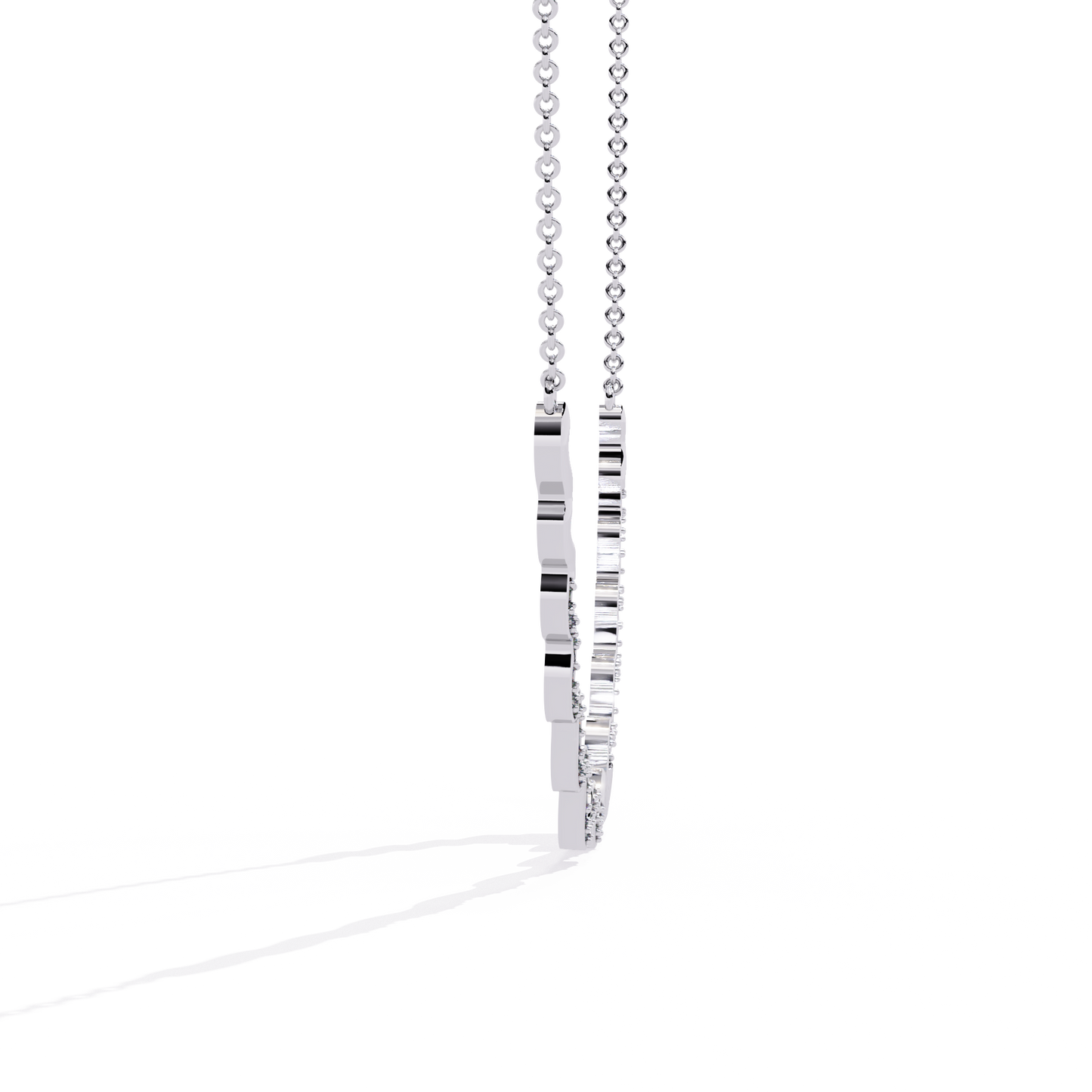 White Gold-Luna Necklace Lab Diamond_view=SIDE