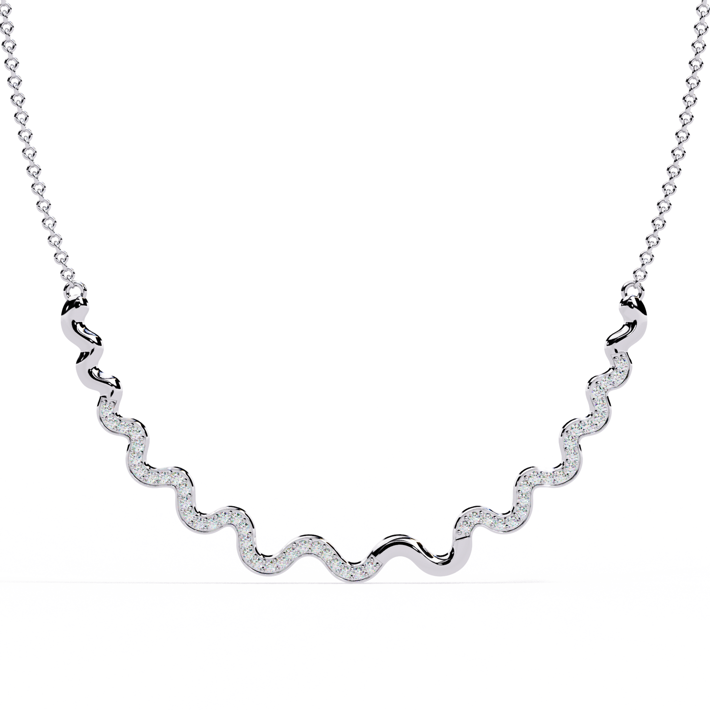 White Gold-Luna Necklace Lab Diamond_view=TOP
