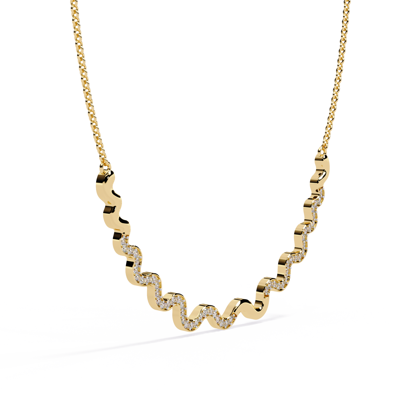 Yellow Gold-Luna Necklace Lab Diamond_view=3DV