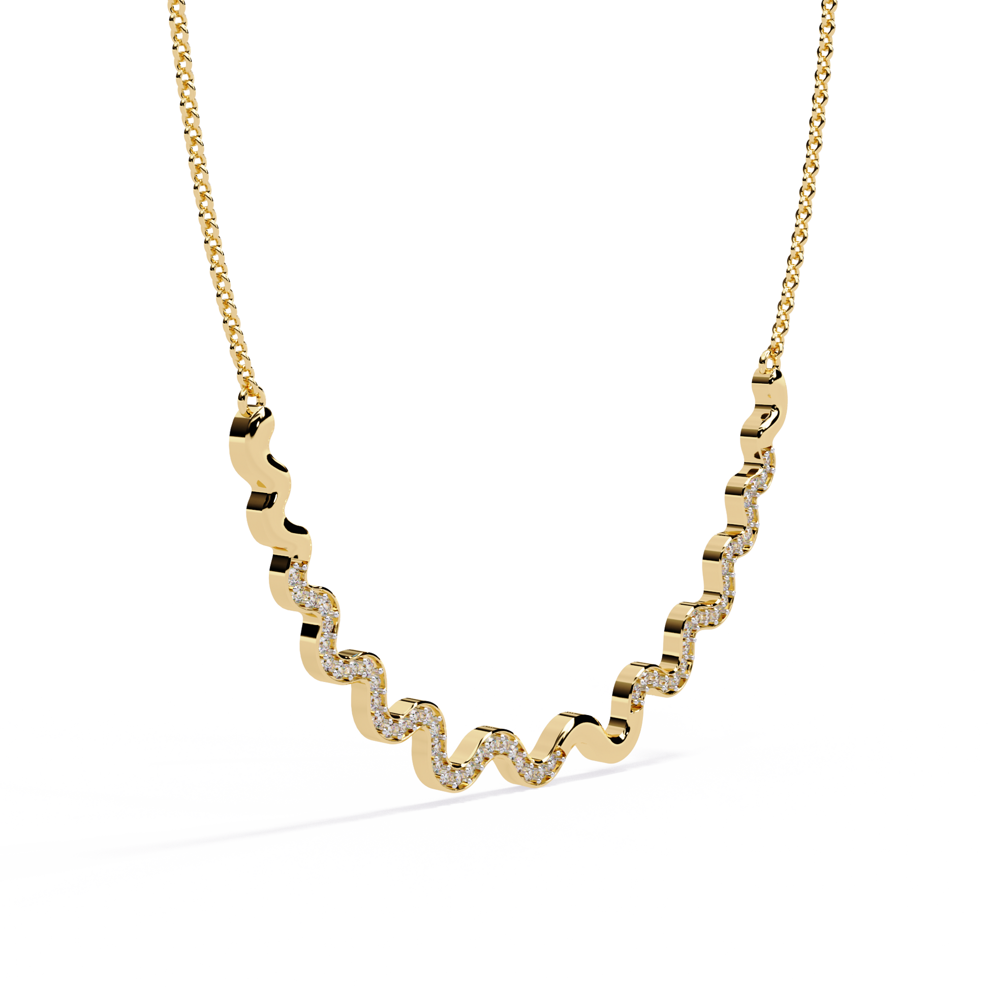 Yellow Gold-Luna Necklace Lab Diamond_view=3DV