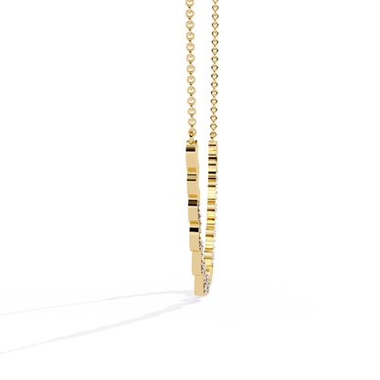 Yellow Gold-Luna Necklace Lab Diamond_view=SIDE