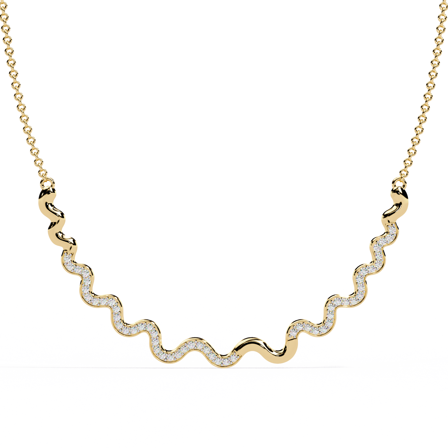 Yellow Gold-Luna Necklace Lab Diamond_view=TOP