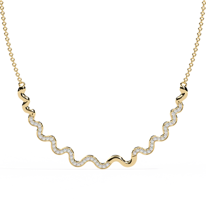 Yellow Gold-Luna Necklace Lab Diamond_view=TOP