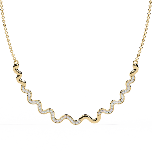 Yellow Gold-Luna Necklace Lab Diamond_view=TOP