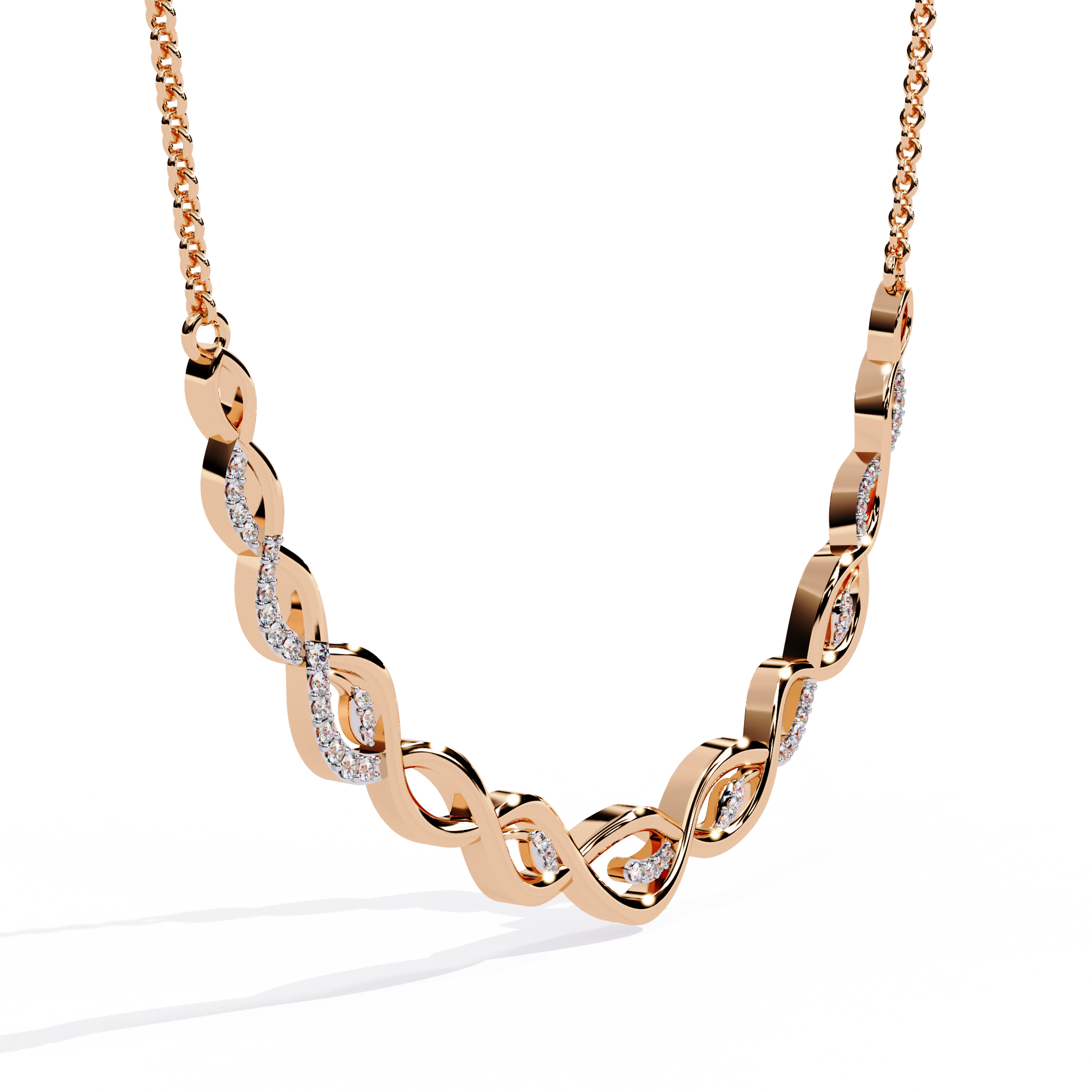 Pink Gold-Pollux Necklace Lab Diamond_view=3DV