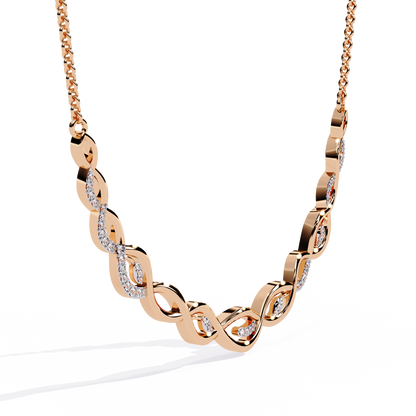 Pink Gold-Pollux Necklace Lab Diamond_view=3DV