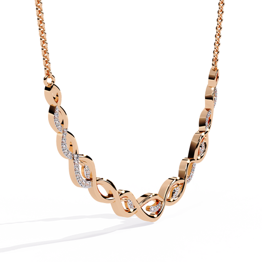 Pink Gold-Pollux Necklace Lab Diamond_view=3DV