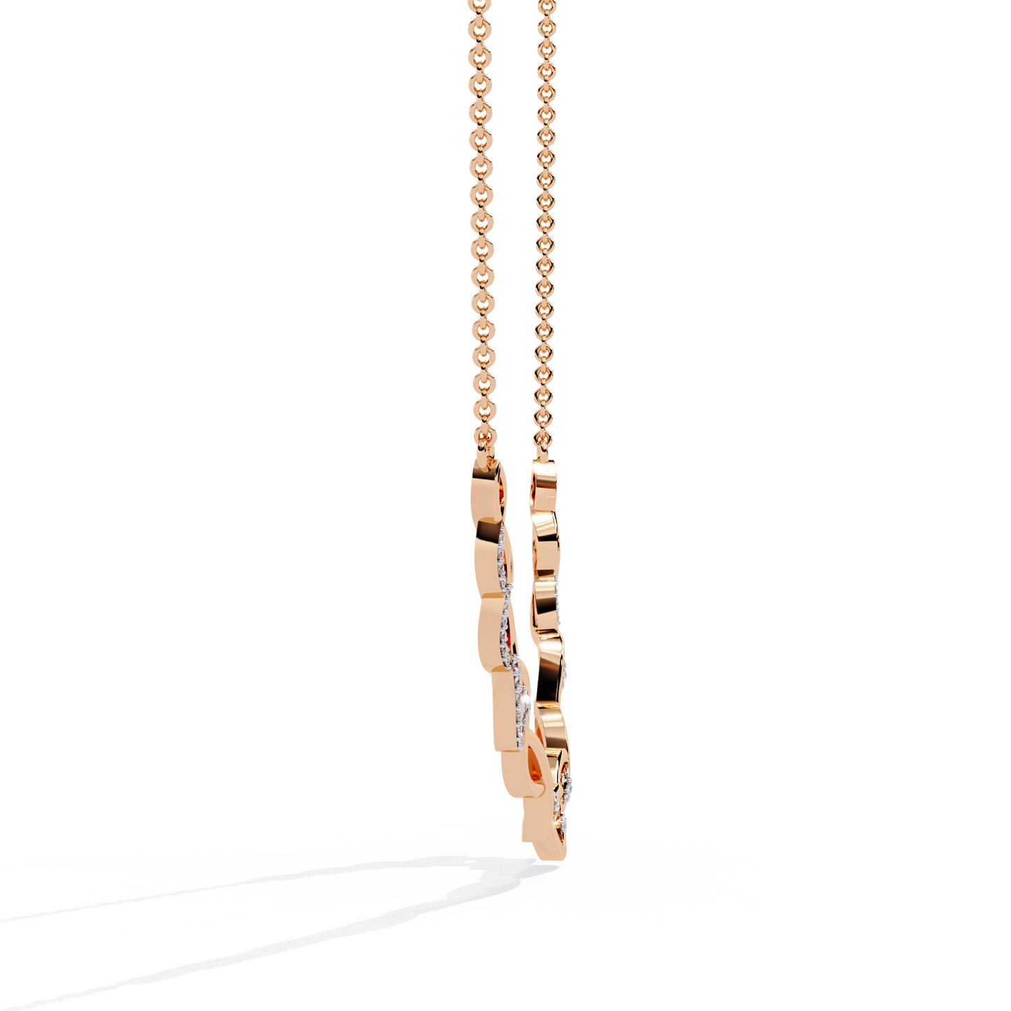 Pink Gold-Pollux Necklace Lab Diamond_view=SIDE