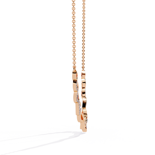 Pink Gold-Pollux Necklace Lab Diamond_view=SIDE