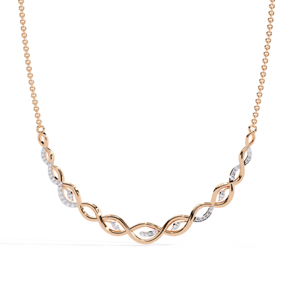 Pink Gold-Pollux Necklace Lab Diamond_view=TOP
