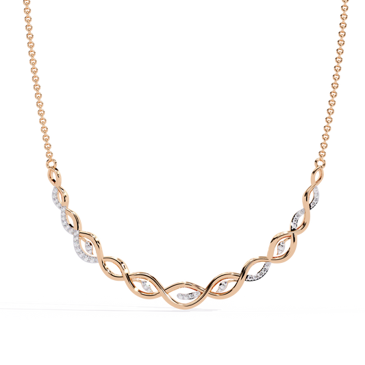 Pink Gold-Pollux Necklace Lab Diamond_view=TOP