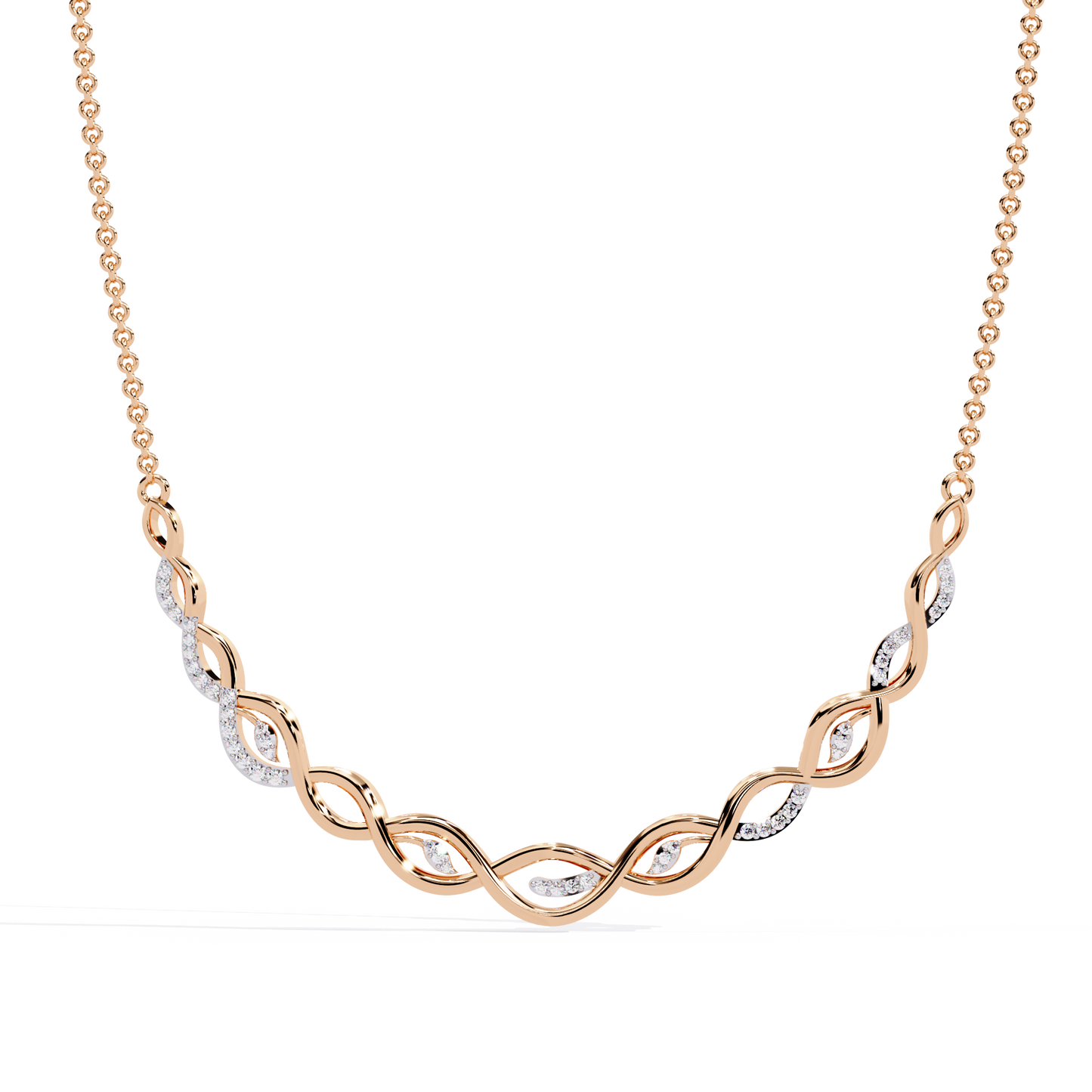 Pink Gold-Pollux Necklace Lab Diamond_view=TOP