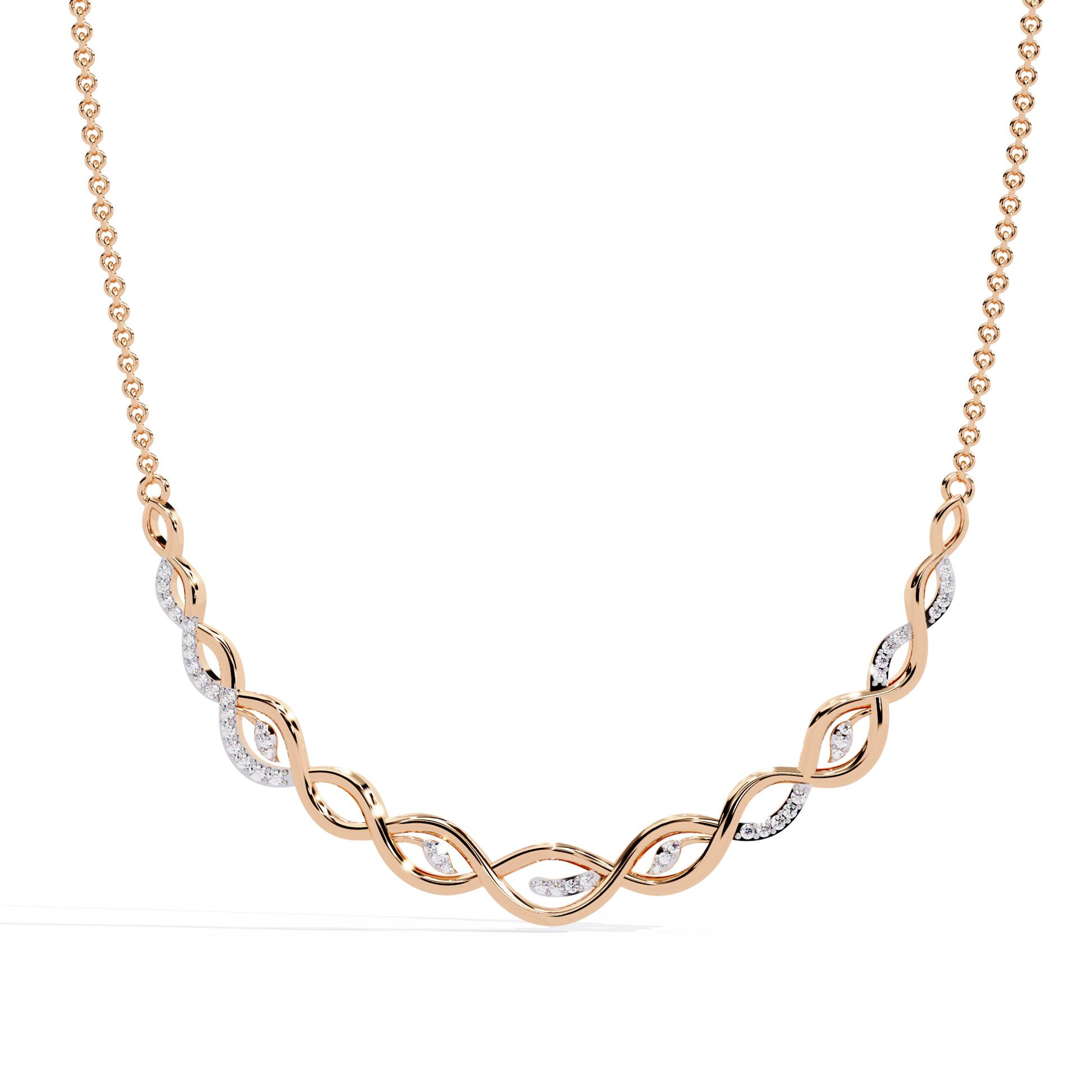 Pink Gold-Pollux Necklace Lab Diamond_view=TOP