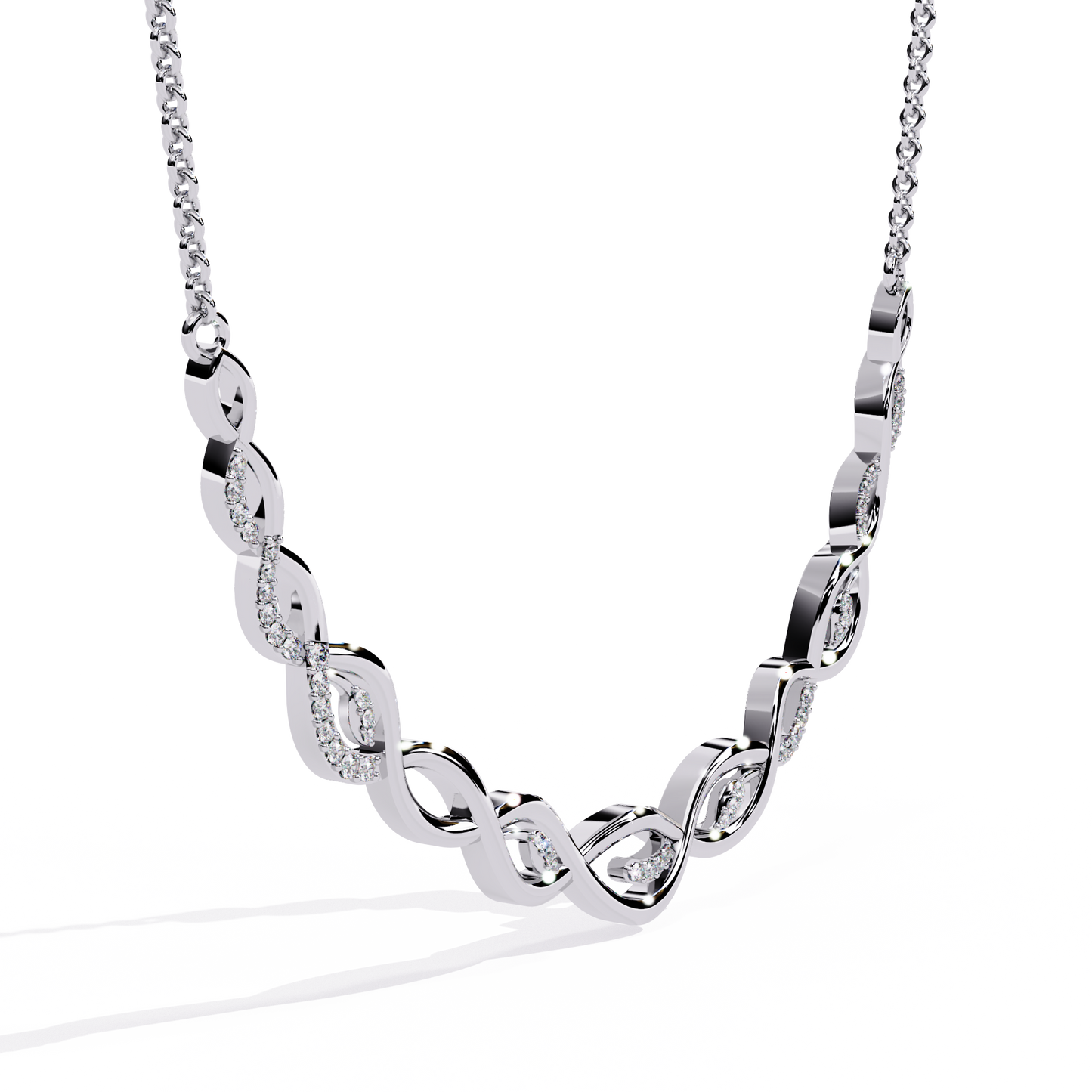 White Gold-Pollux Necklace Lab Diamond_view=3DV
