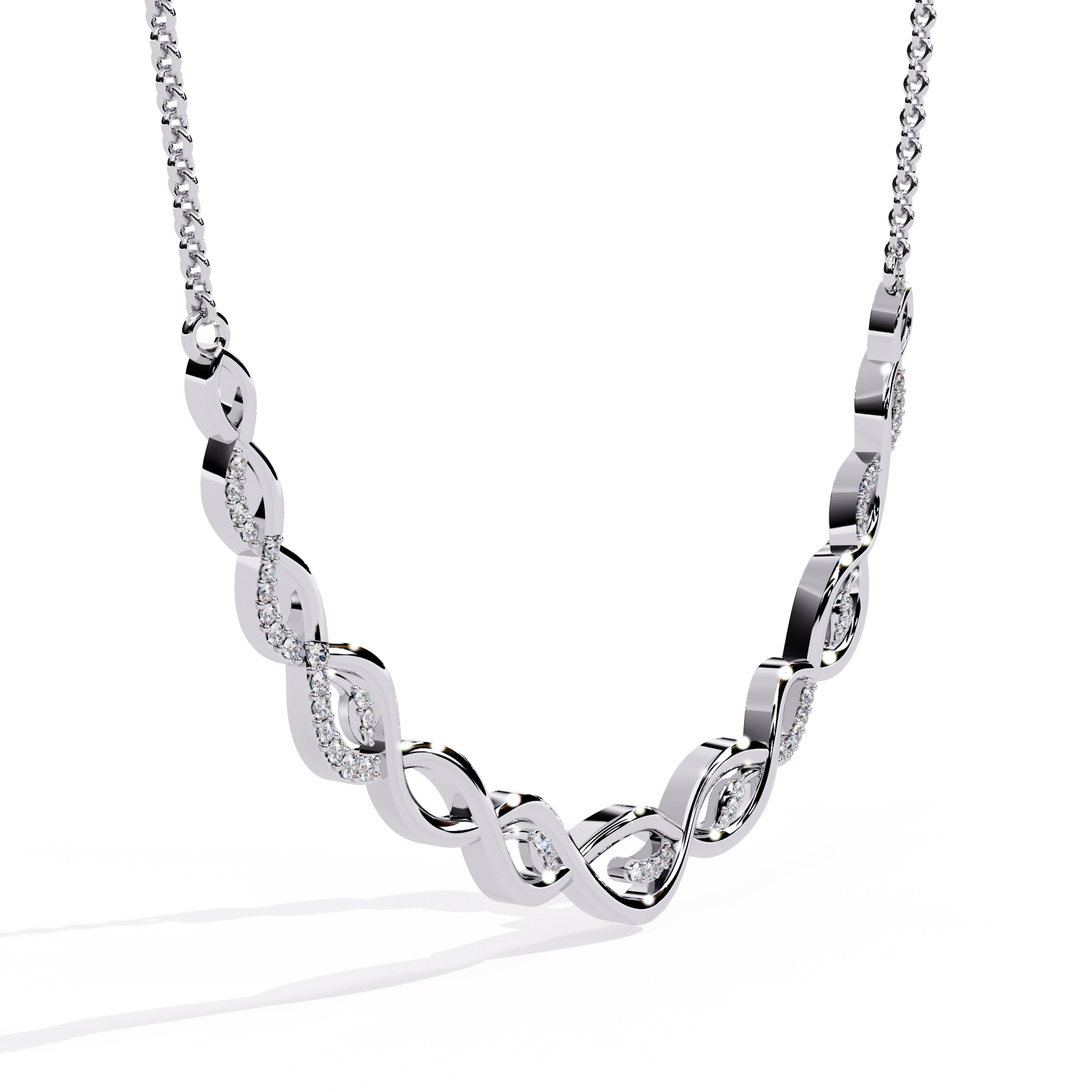 White Gold-Pollux Necklace Lab Diamond_view=3DV