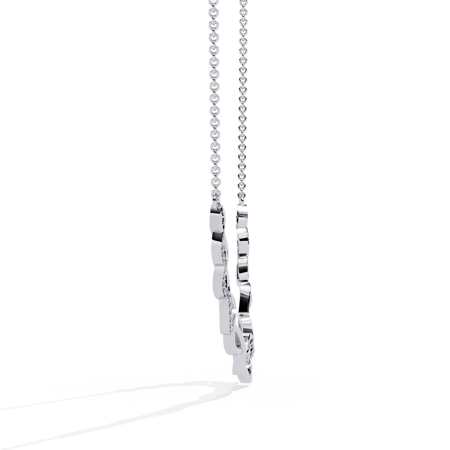 White Gold-Pollux Necklace Lab Diamond_view=SIDE
