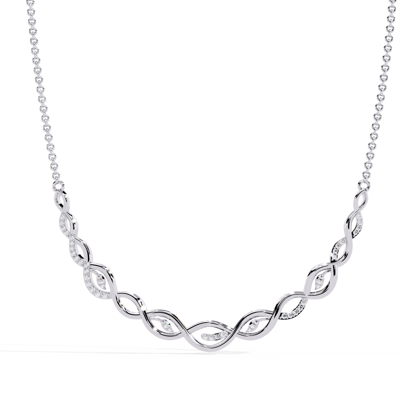 White Gold-Pollux Necklace Lab Diamond_view=TOP