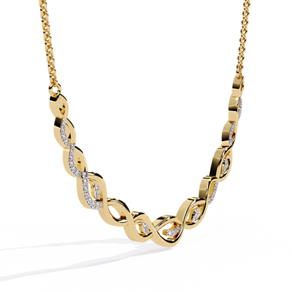 Yellow Gold-Pollux Necklace Lab Diamond_view=3DV