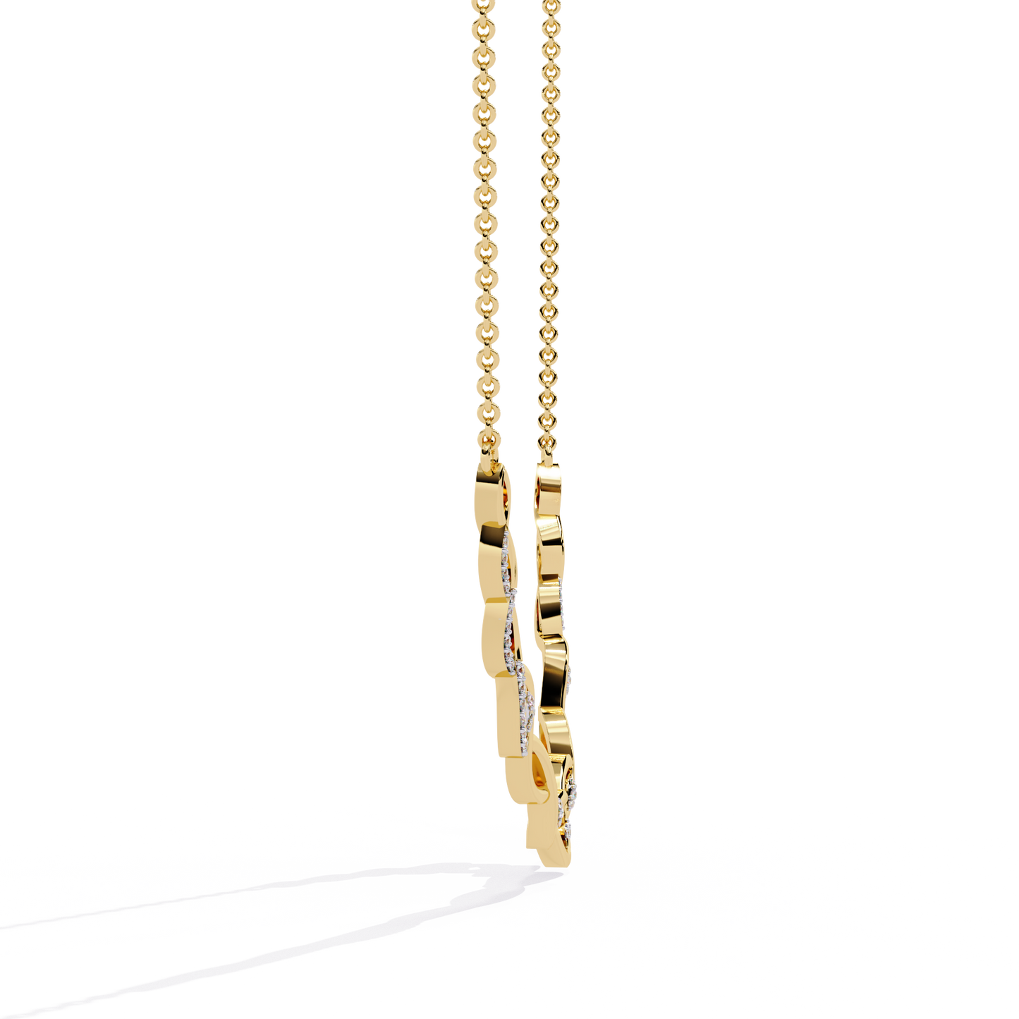 Yellow Gold-Pollux Necklace Lab Diamond_view=SIDE