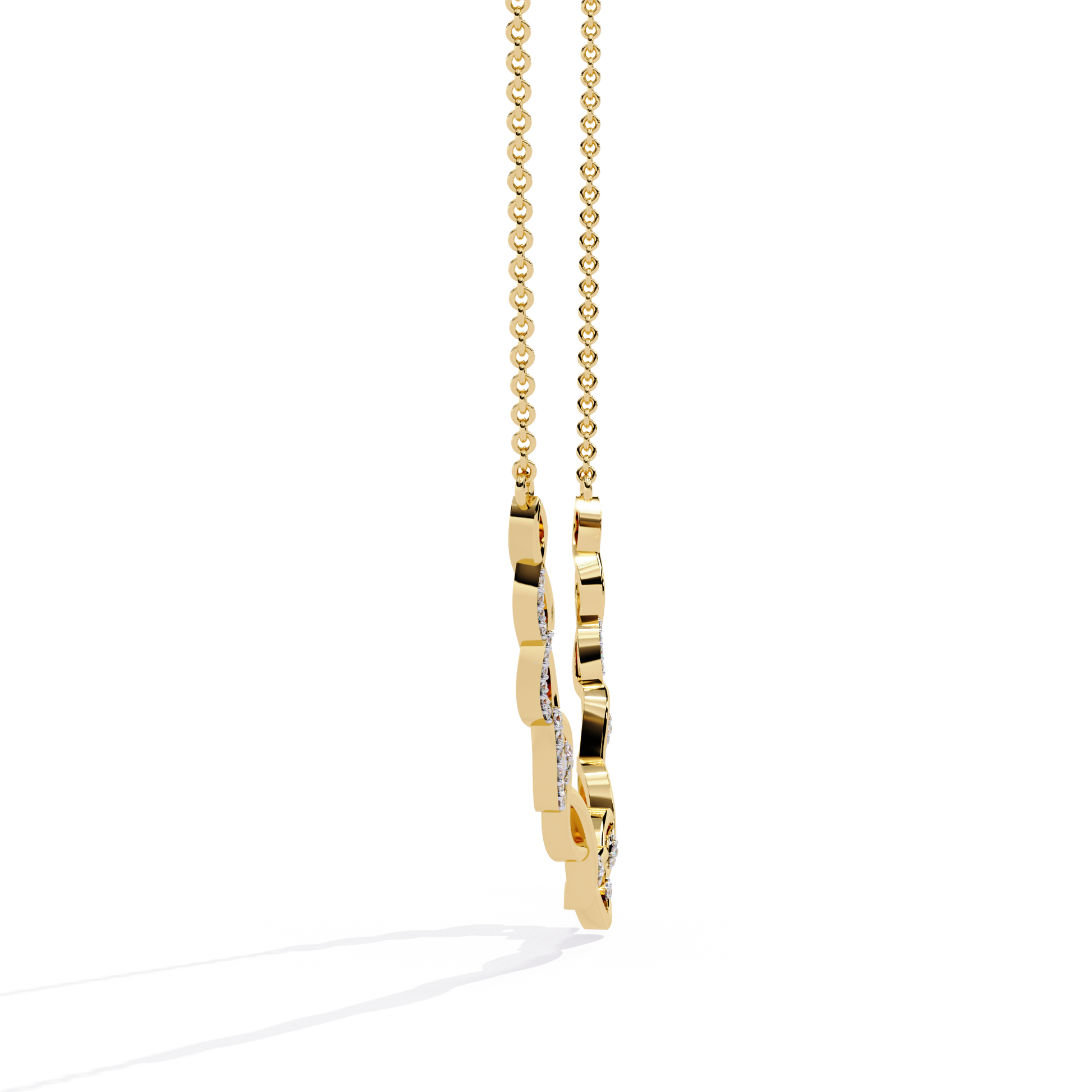 Yellow Gold-Pollux Necklace Lab Diamond_view=SIDE