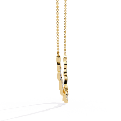 Yellow Gold-Pollux Necklace Lab Diamond_view=SIDE