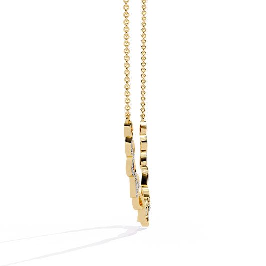 Yellow Gold-Pollux Necklace Lab Diamond_view=SIDE