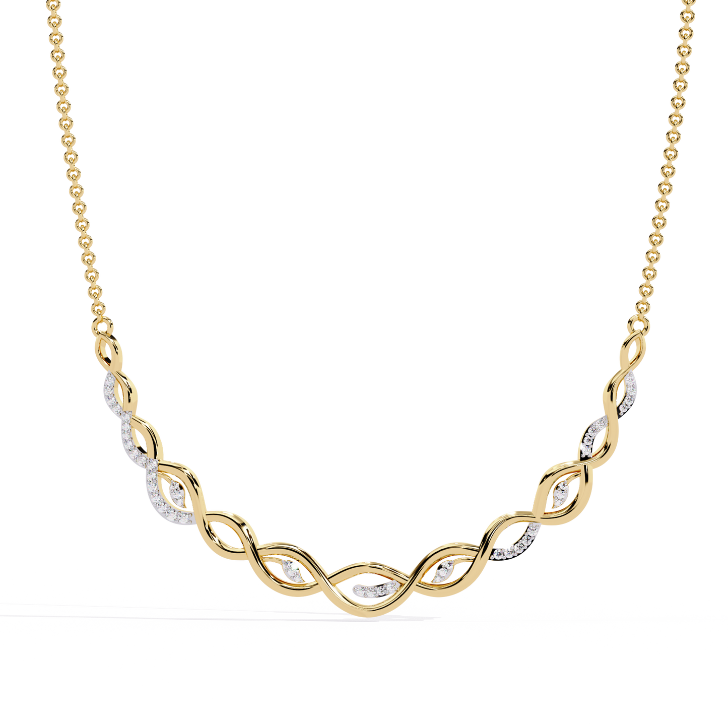 Yellow Gold-Pollux Necklace Lab Diamond_view=TOP