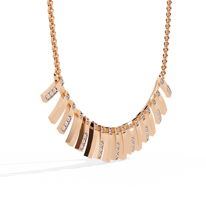 Pink Gold-Castor Necklace Lab Diamond_view=3DV