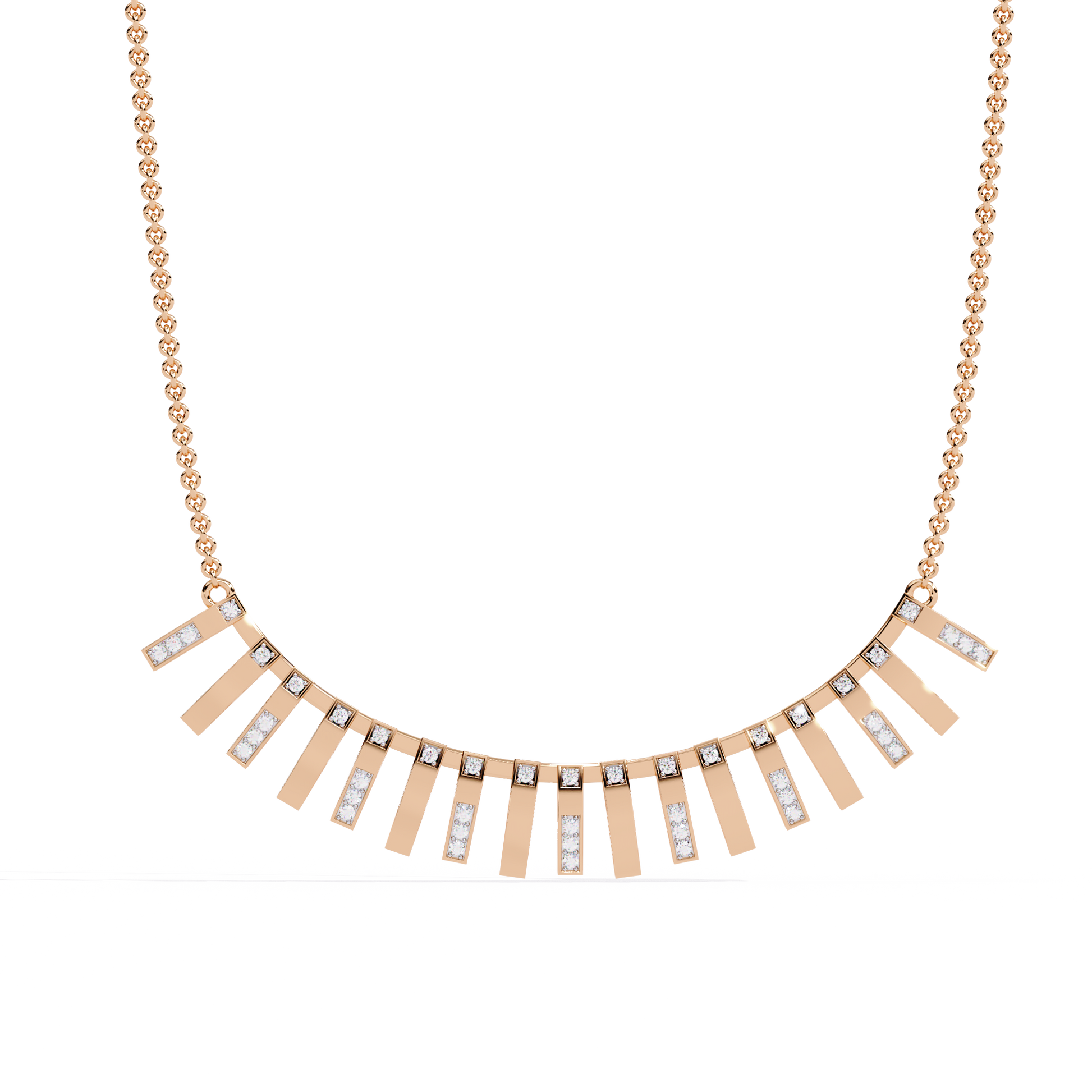 Pink Gold-Castor Necklace Lab Diamond_view=TOP