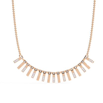Pink Gold-Castor Necklace Lab Diamond_view=TOP