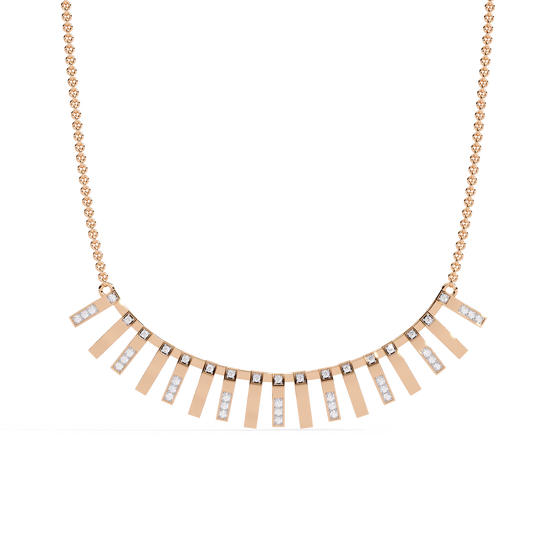 Pink Gold-Castor Necklace Lab Diamond_view=TOP