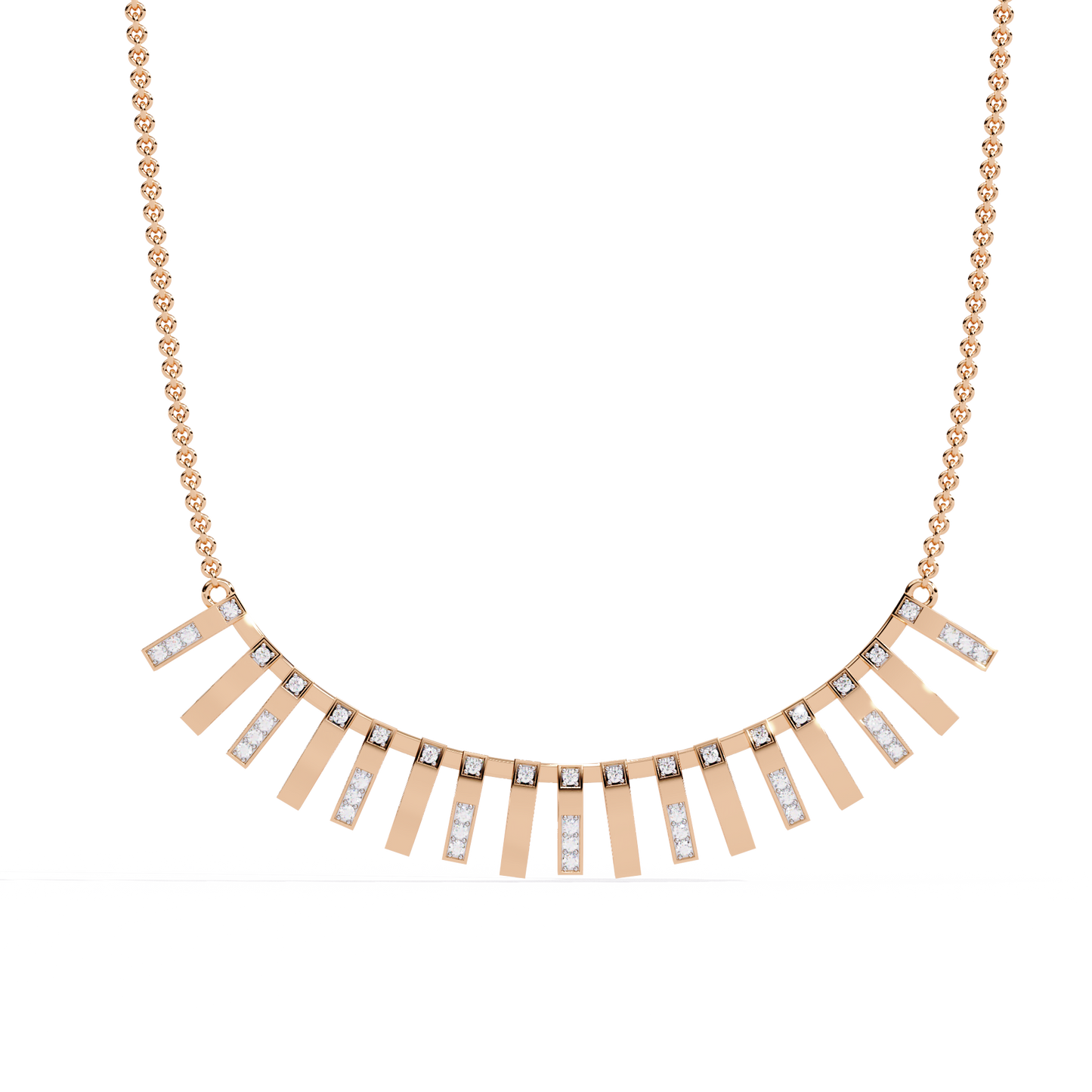 Pink Gold-Castor Necklace Lab Diamond_view=TOP