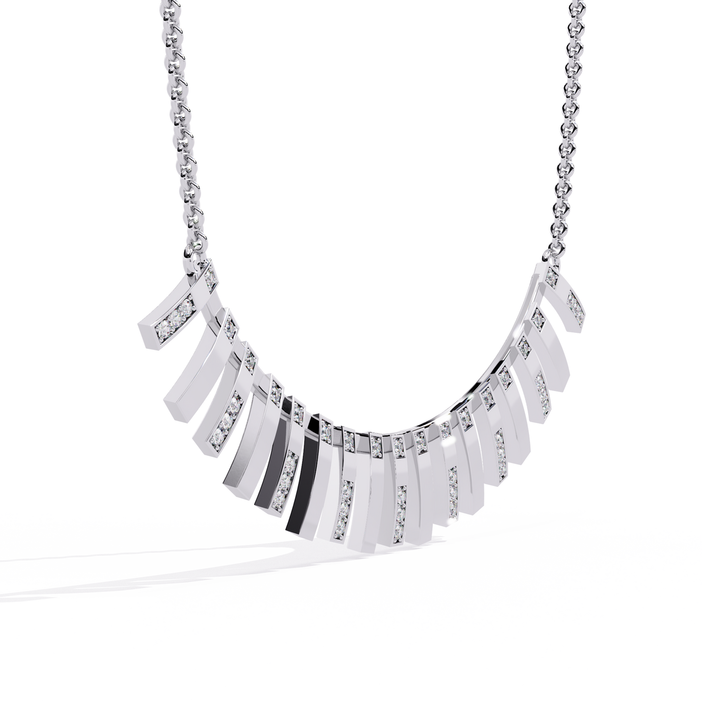 White Gold-Castor Necklace Lab Diamond_view=3DV