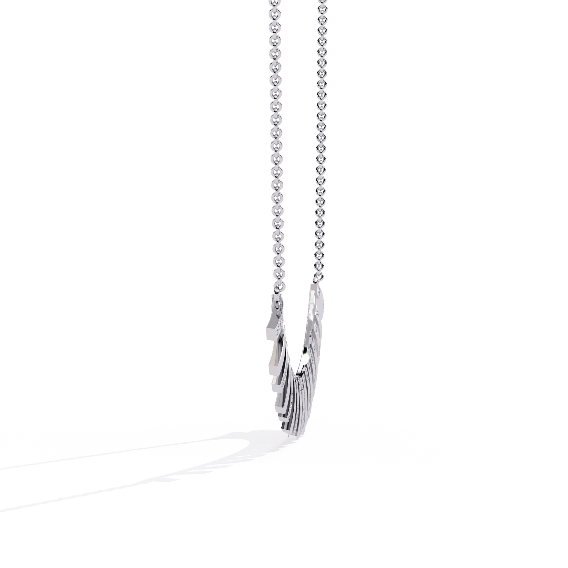White Gold-Castor Necklace Lab Diamond_view=SIDE