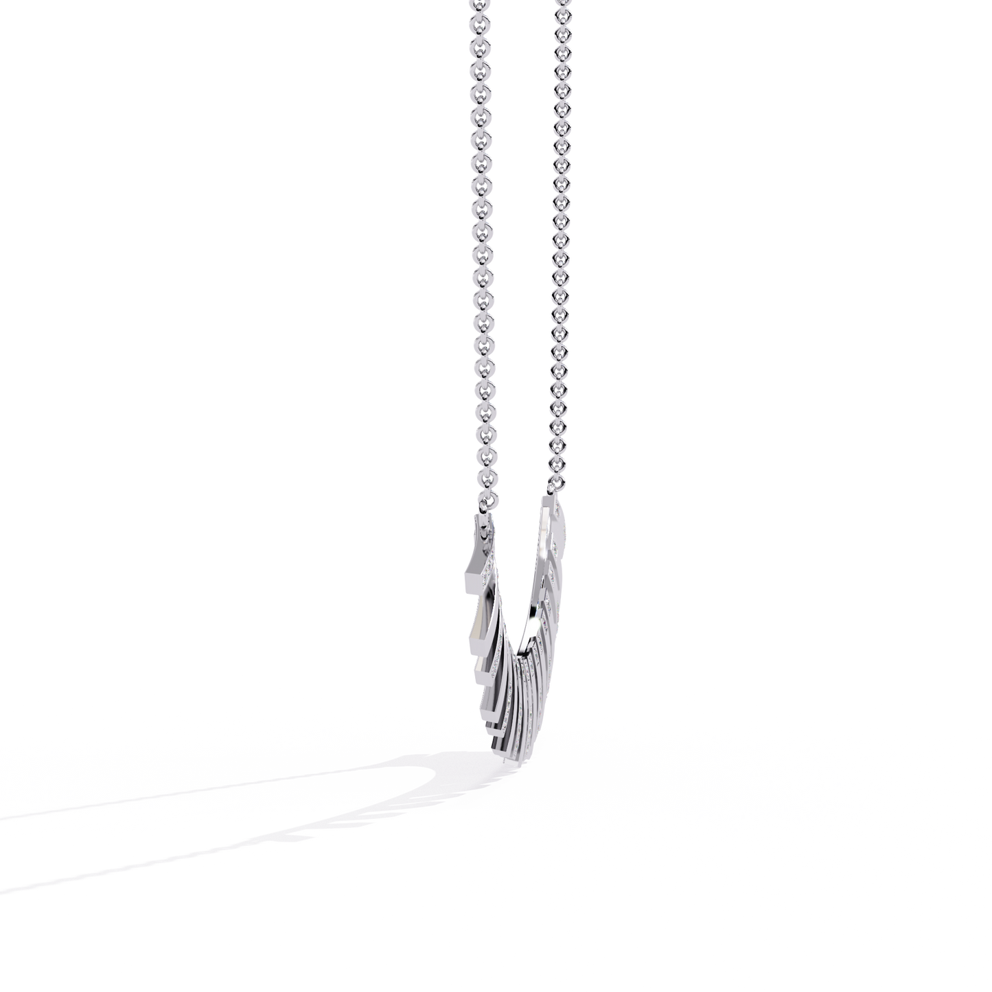 White Gold-Castor Necklace Lab Diamond_view=SIDE
