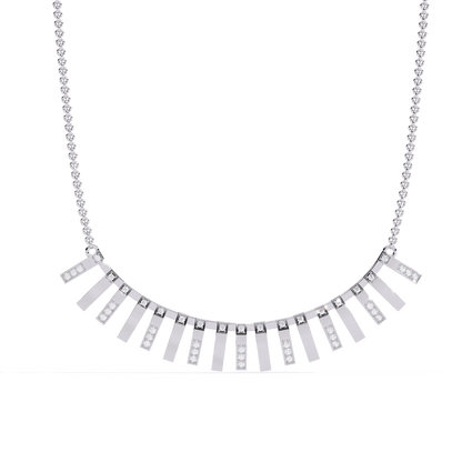 White Gold-Castor Necklace Lab Diamond_view=TOP