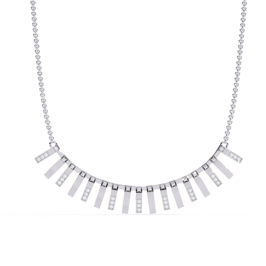 White Gold-Castor Necklace Lab Diamond_view=TOP