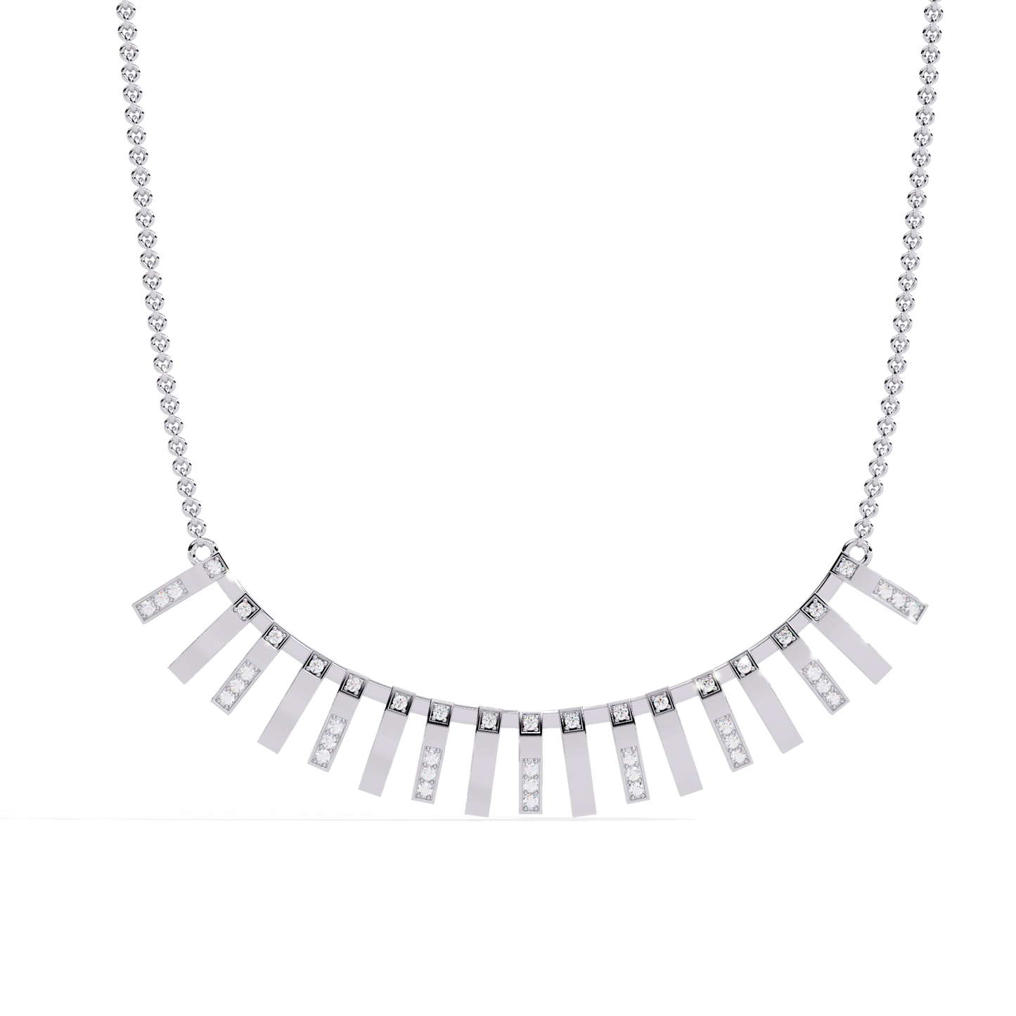 White Gold-Castor Necklace Lab Diamond_view=TOP