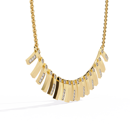 Yellow Gold-Castor Necklace Lab Diamond_view=3DV