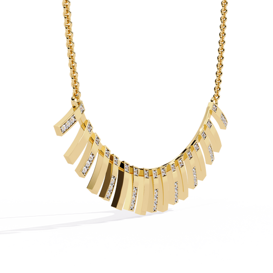 Yellow Gold-Castor Necklace Lab Diamond_view=3DV