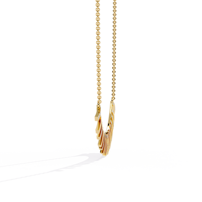 Yellow Gold-Castor Necklace Lab Diamond_view=SIDE