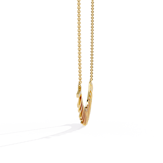 Yellow Gold-Castor Necklace Lab Diamond_view=SIDE