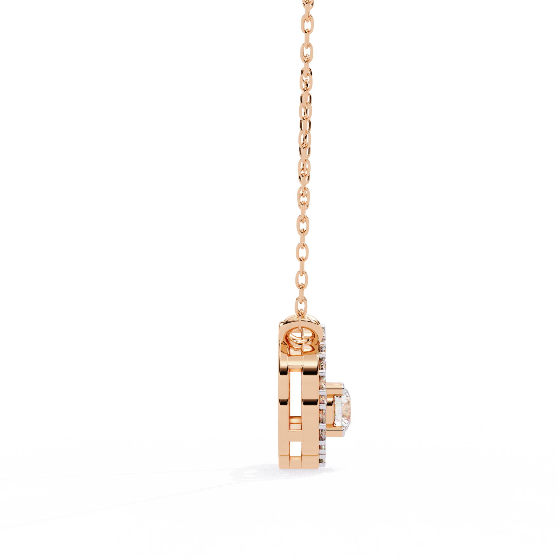 Pink Gold-Rigel Pendant Lab Diamond_view=SIDE